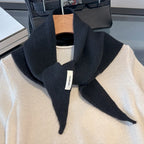 Écharpe triangulaire britannique/coréenne Niche 100 % laine, foulard triangulaire pour femme, écharpe tricotée multifonctionnelle et chaude