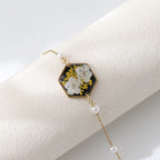 Bracelets uniques en résine époxy avec pendentif fleur bleue, élégants, à chaîne ajustable, vente en gros de jolis bracelets à breloques