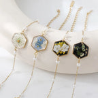 Bracelets uniques en résine époxy avec pendentif fleur bleue, élégants, à chaîne ajustable, vente en gros de jolis bracelets à breloques