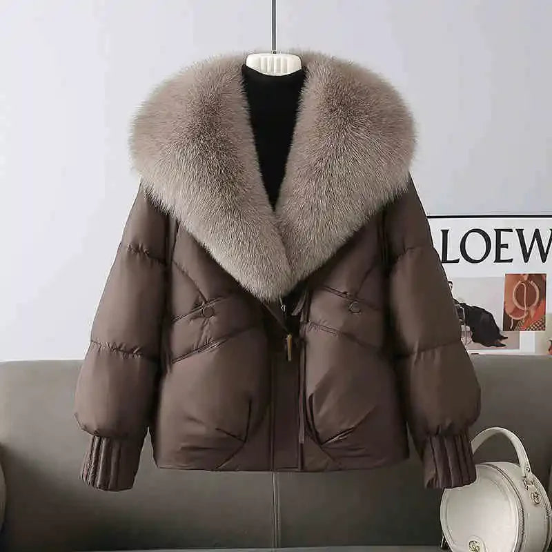 Parka d'hiver chaude et épaisse, col en fourrure amovible, coupe ample, style décontracté, doudoune et matelassée en coton, vêtements d'extérieur pour femmes