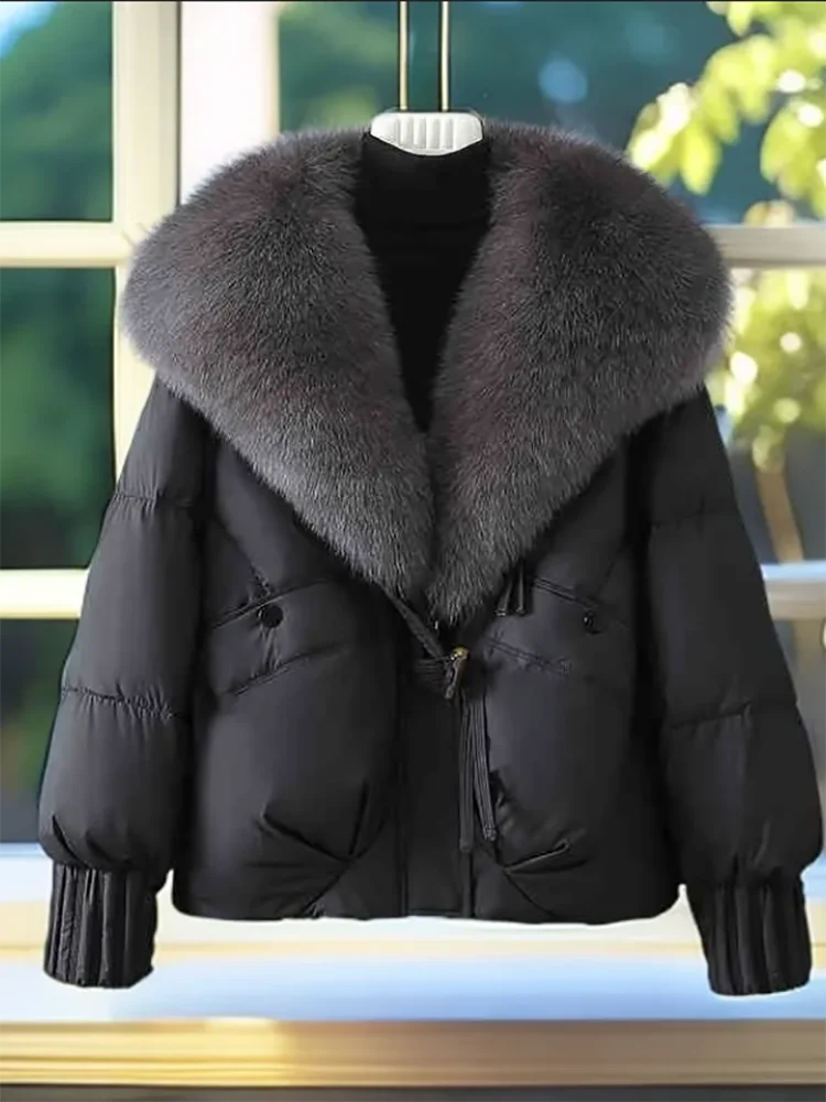 Parka d'hiver chaude et épaisse, col en fourrure amovible, coupe ample, style décontracté, doudoune et matelassée en coton, vêtements d'extérieur pour femmes