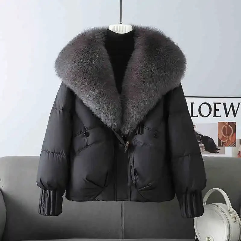 Parka d'hiver chaude et épaisse, col en fourrure amovible, coupe ample, style décontracté, doudoune et matelassée en coton, vêtements d'extérieur pour femmes