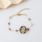 Bracelets uniques en résine époxy avec pendentif fleur bleue, élégants, à chaîne ajustable, vente en gros de jolis bracelets à breloques