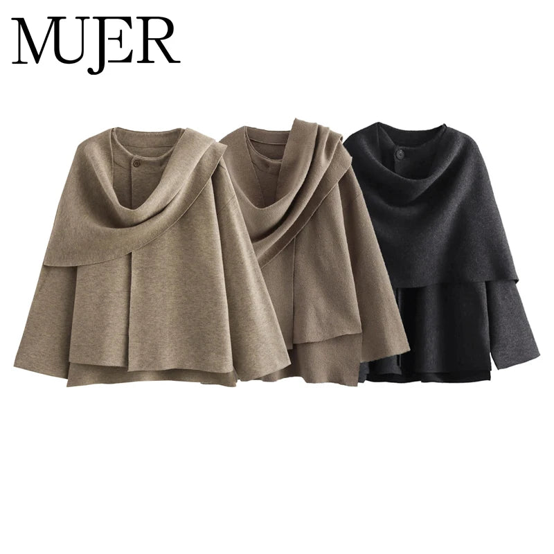 Manteaux d'hiver en peluche MUJER pour femmes, écharpe asymétrique, veste mi-saison, parka, manteau matelassé à manches longues, veste femme