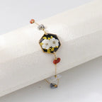 Bracelets uniques en résine époxy avec pendentif fleur bleue, élégants, à chaîne ajustable, vente en gros de jolis bracelets à breloques