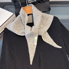 Écharpe triangulaire britannique/coréenne Niche 100 % laine, foulard triangulaire pour femme, écharpe tricotée multifonctionnelle et chaude