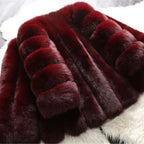 Vestes d'automne en fausse fourrure pour femmes, manteau à manches longues bouffantes, couleur unie, court et chaud, vêtements d'extérieur, Clause pour dames, Streetwear élégant